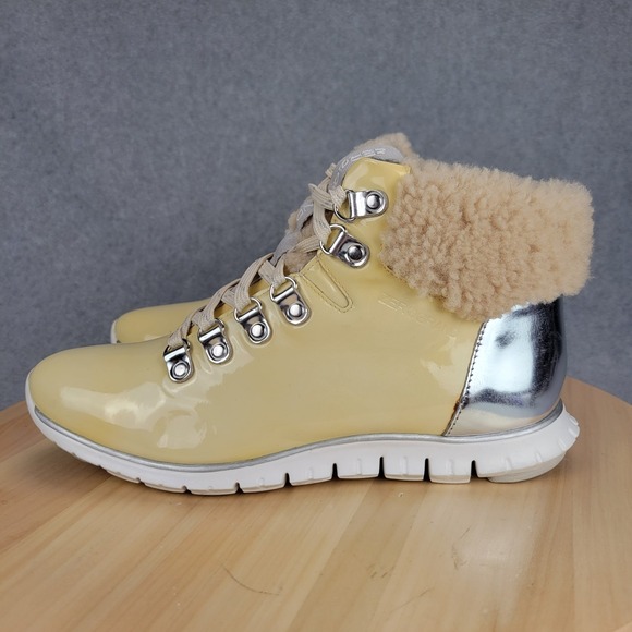 Cole Haan Womens 7.5B Zerogrand Shearling Winter Boots Waterproof Leather W09835 - Picture 1 of 15